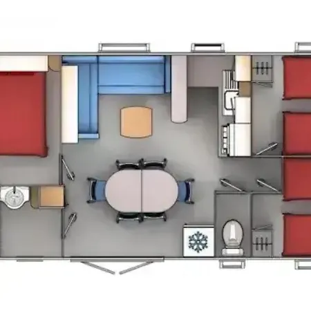 Kamp alanı Zecamping 3 Etoiles Piscine Chauffee Toboggans Pet Friendly Locatif Tv 8 Pers *